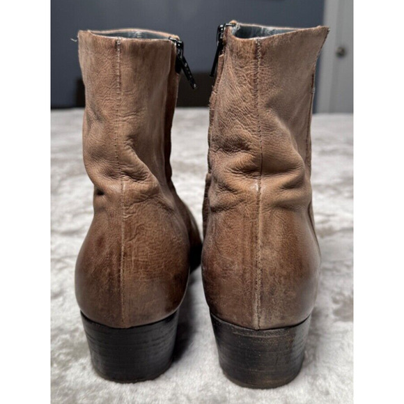 Freebird by Steven Brown Leather Square Toe Ankle Boots EU 38 Womens US 7-7.5 - Picture 6 of 8